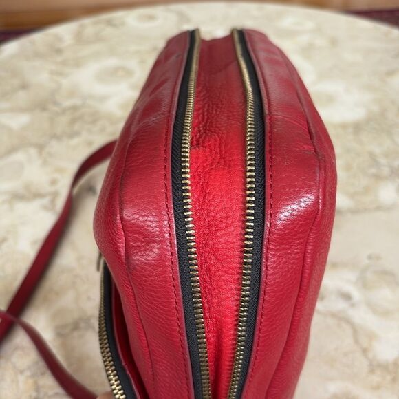 FOSSIL Preston Red Leather Expandable Crossbody Shoulder Bag - Picture 10 of 15